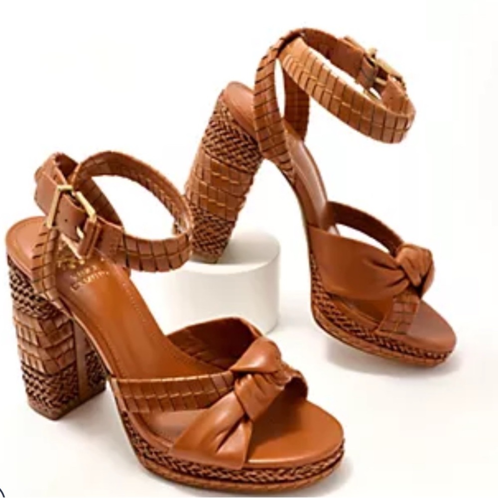 Vince Camuto Platform Sandals Fancey Golden Walnut size 7.5 new in box